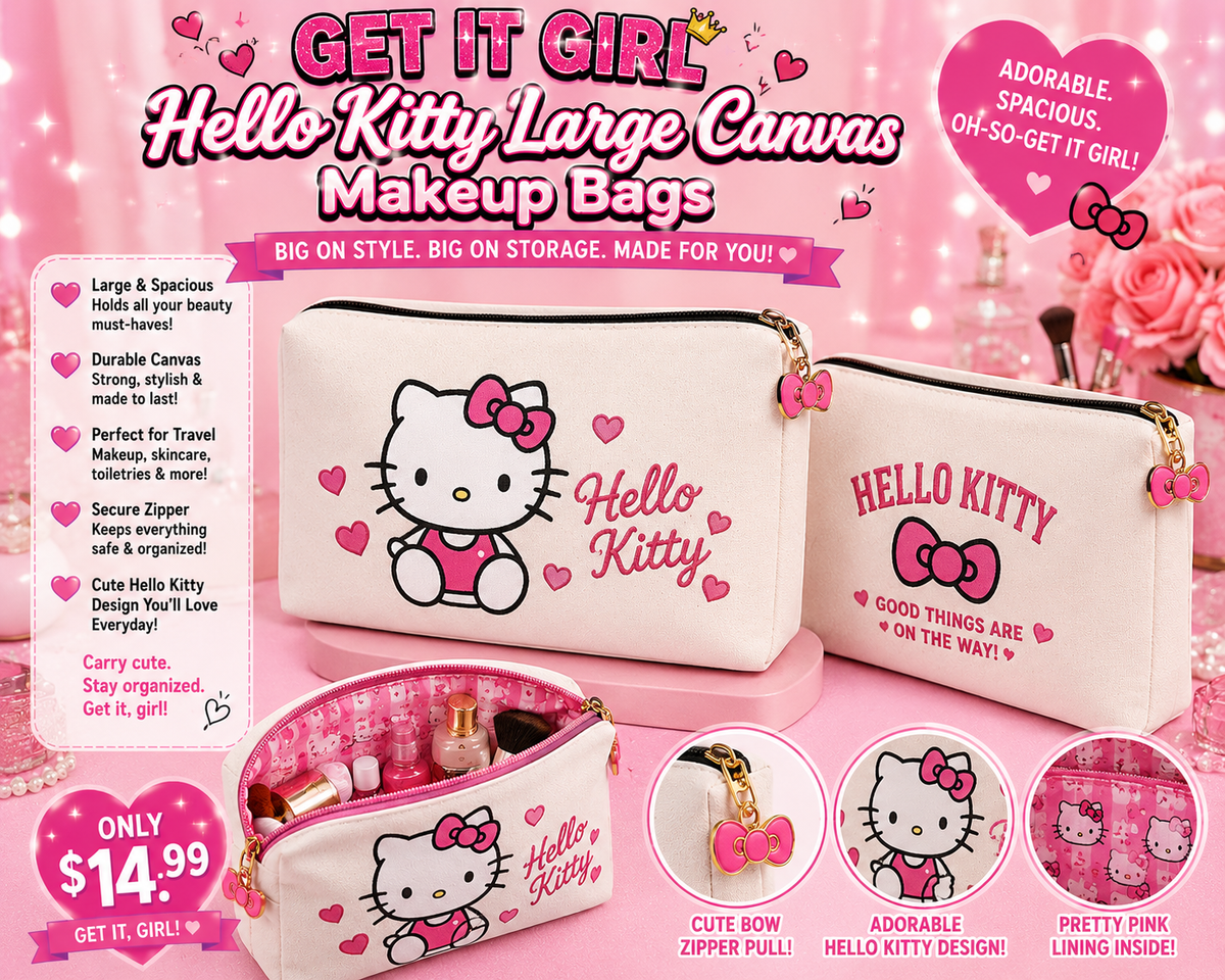 Girl, it ALL Fits!! Canvas Makeup Bag